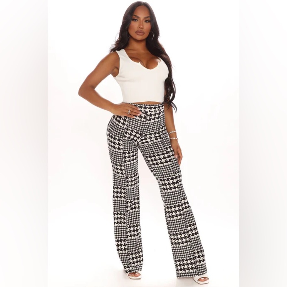 Women's Black and White Houndstooth Pants size Large